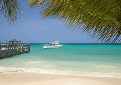 Boat moored by the beach