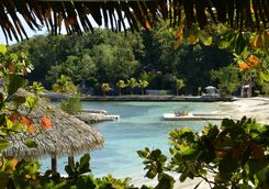 View of secluded beach