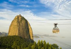 Cable car over city