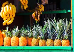 Pineapples in local market