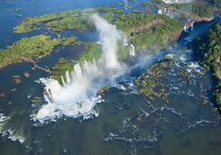 Aerial view of Iguazu Falls