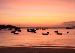 Sunset over beach