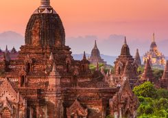 Temples at sunset