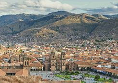 Aerial view of Cusco