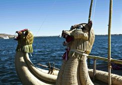 Boat on Lake Titicaca