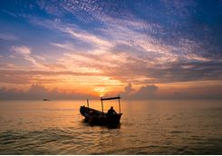 Fisherman in the dusk
