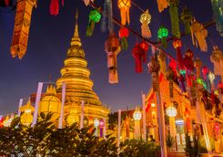 Temple Lanterns at night