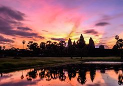 Pink Sky over Angkor Wat