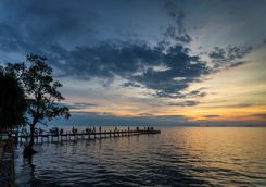 Sunrise over a Pier