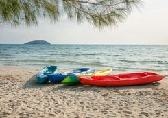 Kayaks on a Beach