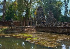 A moat at Angkor Thom temple
