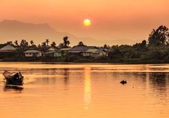 Water Village at Sunset