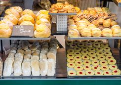 Pasties in shop window