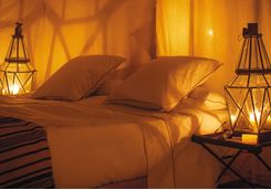 Inside tent at Dar Ahlam