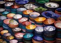 Colourful ceramic plates