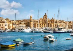 Valletta's harbour filled with boats
