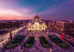 mexico city's palacio de bellas artes at night