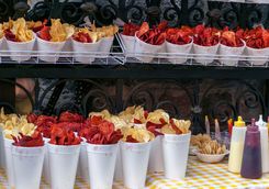 crisps on a food stand