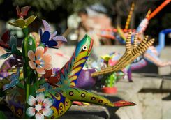 a crafts market in Oaxaca