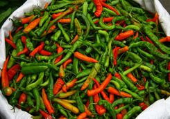 Chillies at Chichicastenangeo market