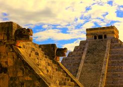 sunset at chichen itza