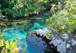 clear water in a cave