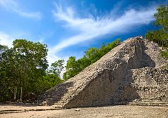 Mayan ruins in the Yucatan jungle