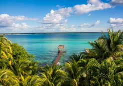 a jetty on lake Bacalar