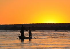 Sunset canoe