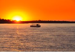 Sunset over the Zambezi river