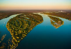Aerial view of the Zambezi rive