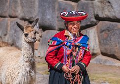 Woman with llama