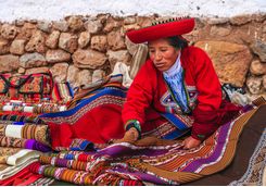 Peruvian woman selling handicrafts
