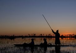 Mokoro Canoe at Sunset