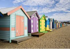Colourful beach huts