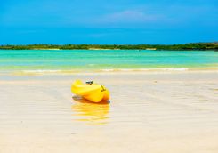 a kayak on Garrapatero Beach