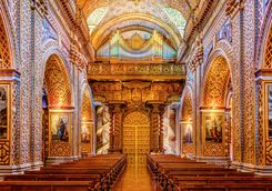 Inside a cathedral