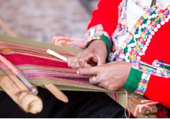 Peruvian woman weaving
