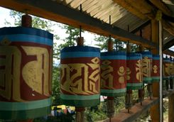 Prayer wheels at Takshang Goemba