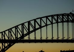 Sydney harbour bridge at sunset