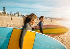 Surfers on a Beach
