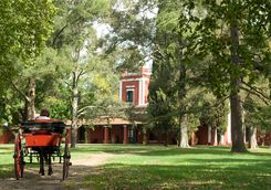 a horse carriage at estancia la bamba