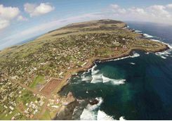 Hanga Roa aerial