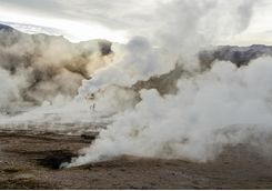 Sunrise at El Tatio geyser