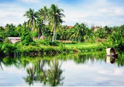 Mekong Delta river reflection