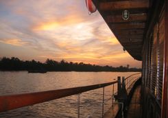 Sunset bassac ship