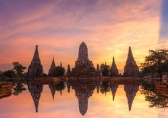 Ayutthaya temple at sunset
