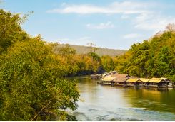 Floating houses on the River Kwai