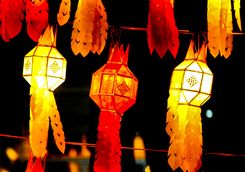 Chiang Mai lanterns at night
