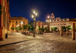 Streets of Seville at night